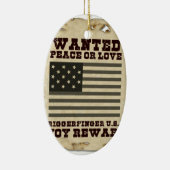 Gezocht, op vrede geïnspireerd tekstontwerp keramisch ornament (Rechts)