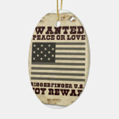 Gezocht, op vrede geïnspireerd tekstontwerp keramisch ornament (Links)