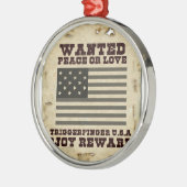 Gezocht, op vrede geïnspireerd tekstontwerp metalen ornament (Links)