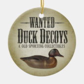 Gezocht - oude Duck Decoys Keramisch Ornament (Voorkant)