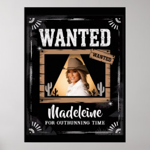 Gezocht Oude Wilde Westen Westerse Pret Verjaardag Poster