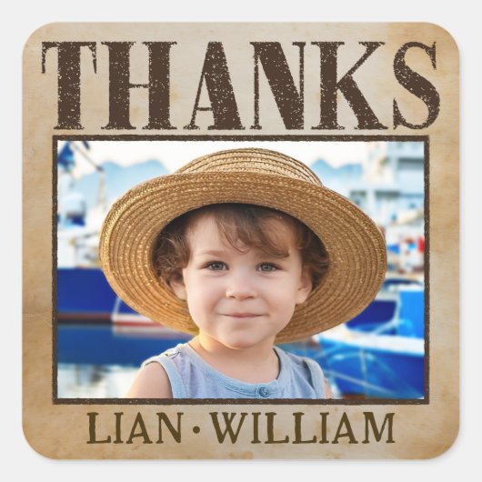 GEZOCHT! Piraten verjaardagsfeest bedankt stickers (Voorkant)