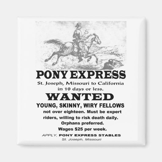 Gezocht Pony Express Rider Magneet (Voorkant)