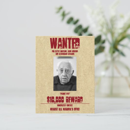 Gezocht Poster Aangepaste Sjabloon Briefkaart (Staand voorkant)