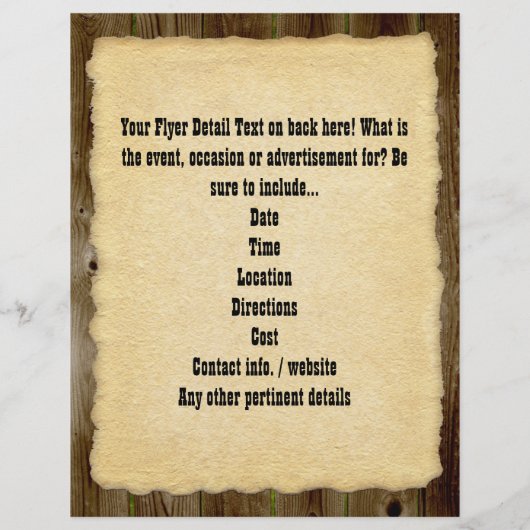 Gezocht Poster, Afbeelding Lijst Flyer (Achterkant)