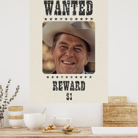 Gezocht Poster - Beloning $ 1 - Old West-stijl (Keuken)