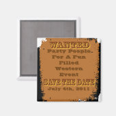 Gezocht Poster Bewaar de datum Western Rustiek Magneet (Voorkant / Achterkant)