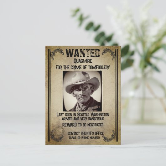 Gezocht Poster Briefkaart (Staand voorkant)