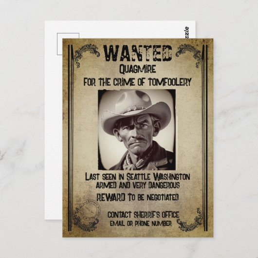 Gezocht Poster Briefkaart (Voorkant / Achterkant)