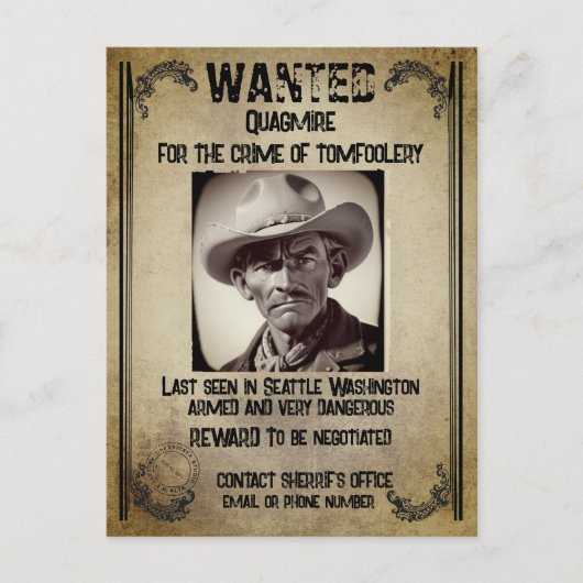 Gezocht Poster Briefkaart (Voorkant)