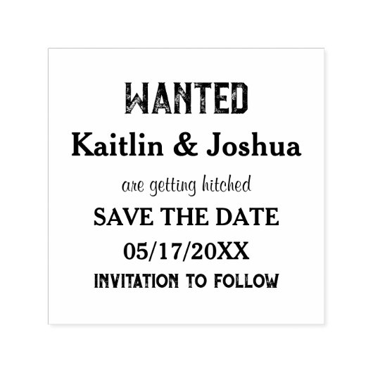 Gezocht Poster bruiloft 🤠 Custom Zelfinktende Stempel (Design)