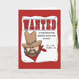 Gezocht Poster Cowboy Wenskaart Kaart