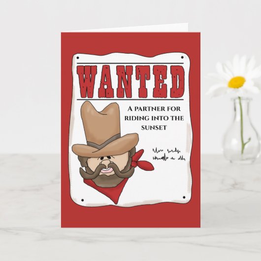 Gezocht Poster Cowboy Wenskaart Kaart (Kleine Plant)