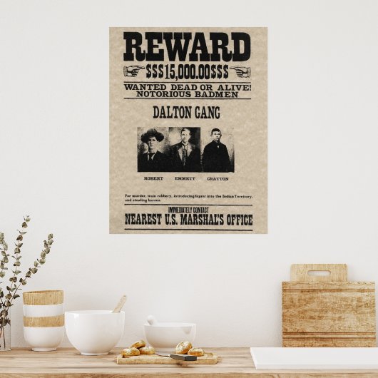 Gezocht poster - Dalton-bende (Keuken)