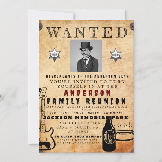Gezocht Poster Familie reunion Barbeque Uitnodigin Kaart (Voorkant)