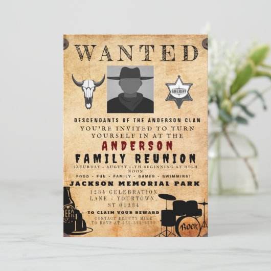 Gezocht Poster Familie reunion Barbeque Uitnodigin Kaart (Staand voorkant)