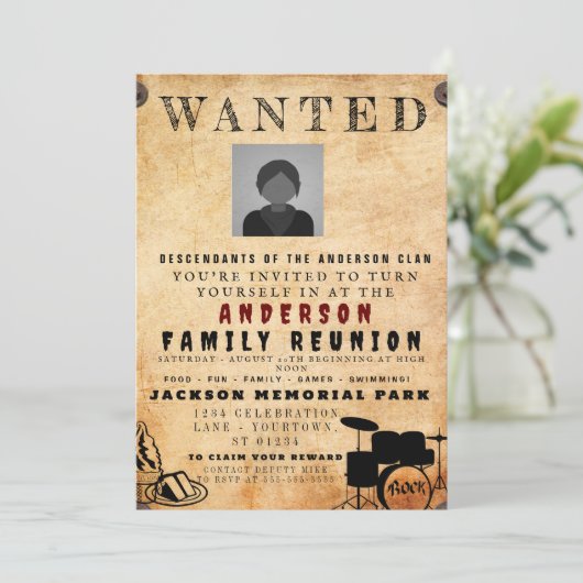 Gezocht Poster Familie reunion Barbeque Uitnodigin Kaart (Staand voorkant)