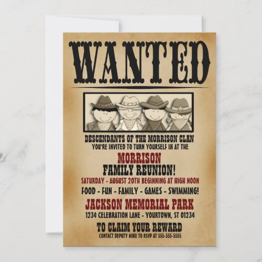 Gezocht Poster Familie reunion Barbeque Uitnodigin Kaart (Voorkant)