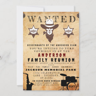 Gezocht Poster Familie reunion Barbeque Uitnodigin Kaart