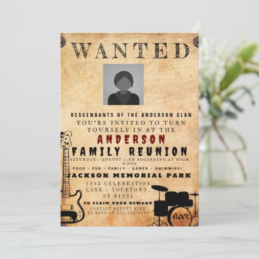 Gezocht Poster Familie reunion Barbeque Uitnodigin Kaart (Staand voorkant)