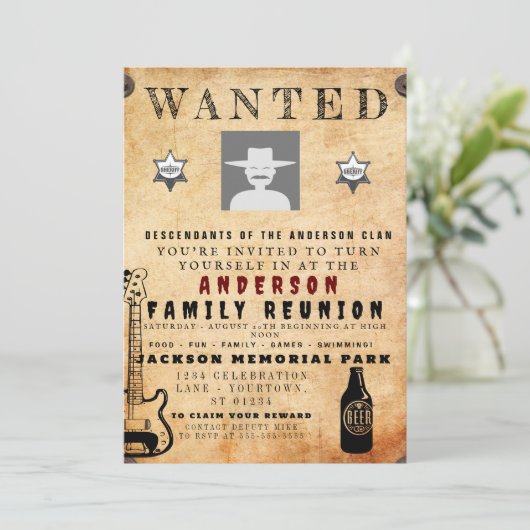 Gezocht Poster Familie reunion Barbeque Uitnodigin Kaart (Staand voorkant)