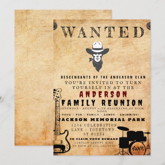 Gezocht Poster Familie reunion Barbeque Uitnodigin Kaart (Voorkant / Achterkant)