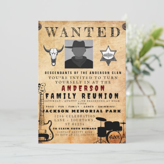 Gezocht Poster Familie reunion Barbeque Uitnodigin Kaart (Staand voorkant)