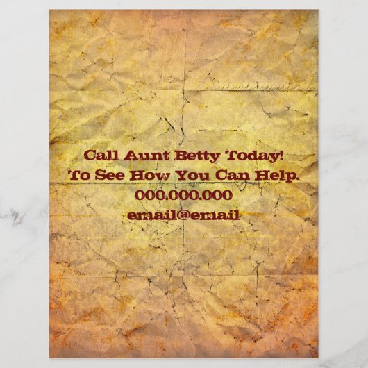 Gezocht Poster Flyer (Achterkant)