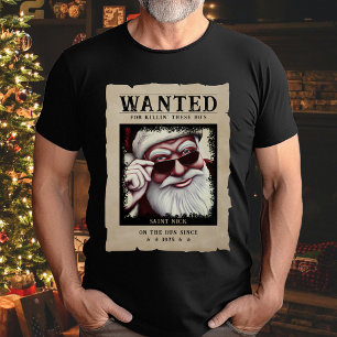 Gezocht Poster  Foto Santa Funny Christmas T-shirt