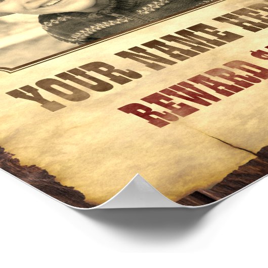 Gezocht Poster | foto-sjabloon voor Wilde West (Hoek)