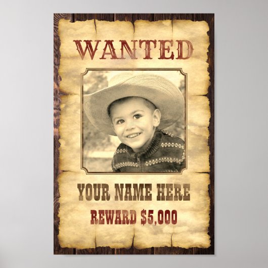 Gezocht Poster | foto-sjabloon voor Wilde West (Voorkant)