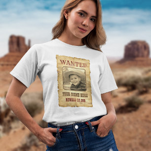 Gezocht Poster    foto van Wilde West Template T T-shirt