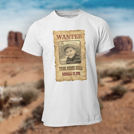 Gezocht Poster |  foto van Wilde West Template T T-shirt