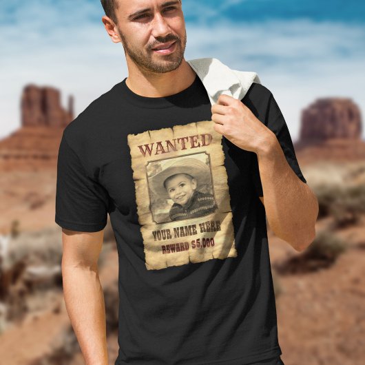 Gezocht Poster |  foto van Wilde West Template T T-shirt