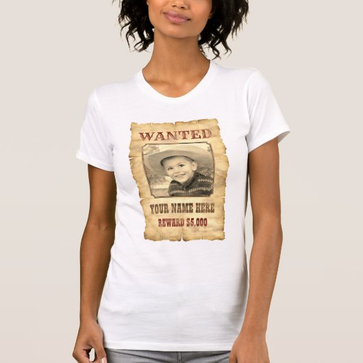 Gezocht Poster |  foto van Wilde West Template T T-shirt (Voorkant)