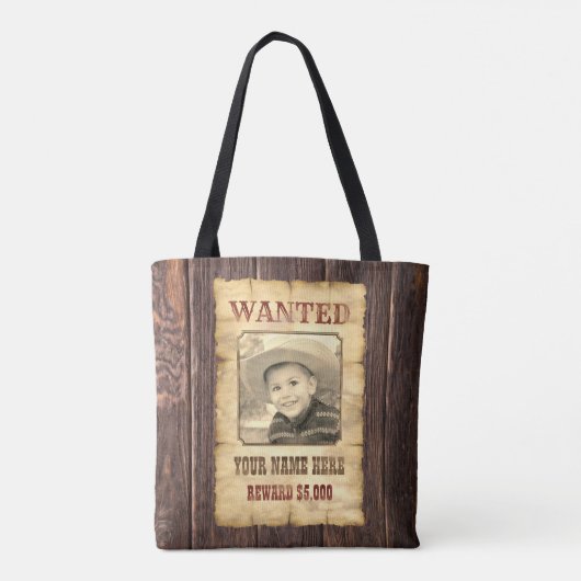 Gezocht Poster |  foto van Wilde West Template T Tote Bag (Achterkant)