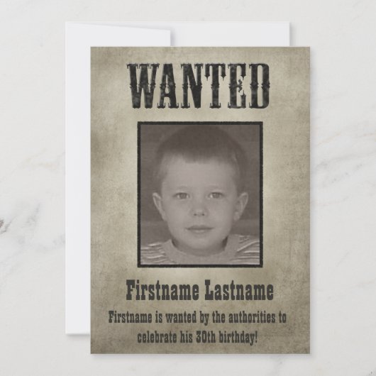 GEZOCHT Poster Funny Birthday Kaart (Voorkant)