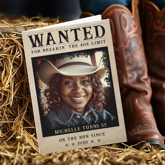 Gezocht Poster Funny Senior Happy Birthday Kaart