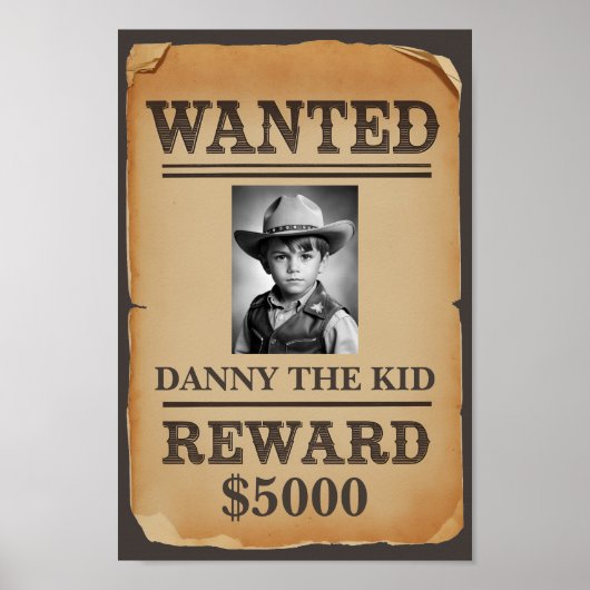 Gezocht Poster - gepersonaliseerde Wild West Cowbo (Voorkant)