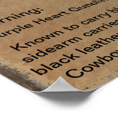 Gezocht Poster Gunslinger (Hoek)