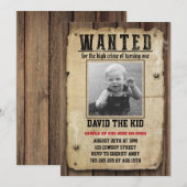 Gezocht Poster jongen eerste verjaardag Cowboy Kaart (Voorkant / Achterkant)