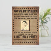 Gezocht Poster, klassieke Westerne verjaardag Kaart (Staand voorkant)