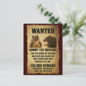 Gezocht Poster met eekhoorn Briefkaart (Staand voorkant)
