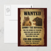 Gezocht Poster met eekhoorn Briefkaart (Voorkant / Achterkant)