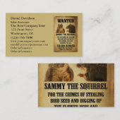 Gezocht Poster met eekhoorn Visitekaartje (Voorkant / Achterkant)