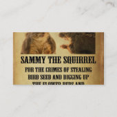 Gezocht Poster met eekhoorn Visitekaartje (Achterkant)