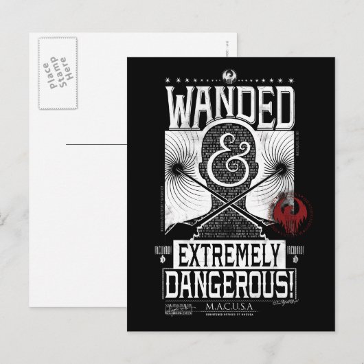 Gezocht Poster met veel en zeer gevaarlijke eigens Briefkaart (Voorkant / Achterkant)