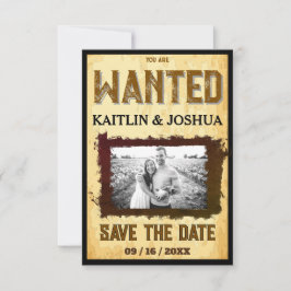 Gezocht Poster 💍 Oude Westerne trouwfoto Save The Date