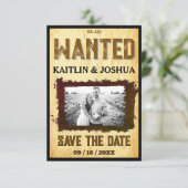 Gezocht Poster 💍 Oude Westerne trouwfoto Save The Date (Staand voorkant)