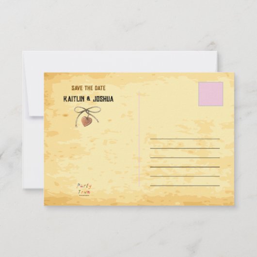 Gezocht Poster 💍 Oude Westerne trouwfoto Save The Date (Achterkant)